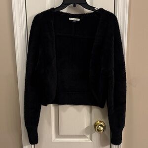 American Eagle Outfitters Black Plush Cardigan. Size medium